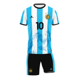 Uniforme Argentina Messi Adulto E Infantil