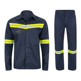 Uniforme Conjunto Eletricista Anti Chama Nr10 Azul Marinho