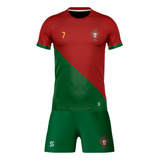 Uniforme Cristiano Ronaldo Cr7 Portugal Camisa E Shorts