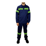 Uniforme De Brim Camisa Manga Longa E Calça Faixa Refletiva