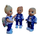 Uniforme Escolar Kit 3 Peças Para Baby Alive E Similares