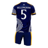 Uniforme Futebol Bellingham Azul Madrid Camisa