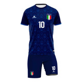 Uniforme Italia Camisa E Bermuda