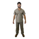 Uniforme Jaleco Camisa Manga Curta E Calça Brim 100 Algodão