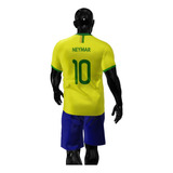 Uniforme Neymar Jr Brasil Seleção Brasileira Calção E Camisa