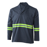 Uniforme Refletivo Abnt Jaleco Manga Longa Azul Marinho