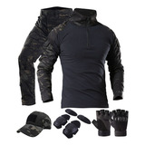 Uniforme Tático De Camuflagem Militar E Joelheiras 