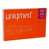 Uniqmed Microcânula 18g X 70mm C Agulha Pertuito 12 Unidades