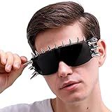 Unissex Adulto Óculos De Proteção Steampunk Óculos De Sol Góticos Punk Rocker Large Shield Spike Vintage Cool Novelty Y2K Steampunk Acessórios Traje Um Tamanho Espiga De Prata