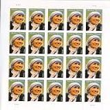 United States Postal Service Madre Teresa- Folha Completa De 20 Selos Postais 44 Centavos- Eua 2010- Scott 4475