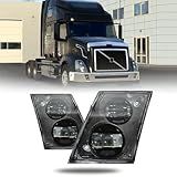 Unitedlu Conjunto De Pares De Lâmpadas De Neblina De LED Compatível Com Caminhão Volvo VNL 2004 2014 Passageiro Direito Lado Esquerdo Do Motorista Conjunto De Luz De Neblina De Substituição Preto 
