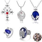 UoYu TFYU Conjunto De Joias Vampiro Elena Gilbert Abertura Verbena Medalhão Pingente Colar Símbolo Cruz Joias Damon Stefan Anel De Brasão Família Dedo Com Adesivo 25 Peças- Zinco- Sem Pedra Preciosa