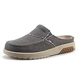 UPIShi Suporte De Arco Masculino Ortopédico Fascite Plantar Chinelos De Alívio Casa De Lona Interior Ao Ar Livre Deslizamento Em Mocassins Antiderrapantes Sapatos Casuais Cinza 10