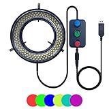 UPWTKIM Anel Iluminador De LED Com Luz De Microscópio USB 144 RGB LED Ajustável Para Câmera De Microscópio Estéreo Trinocular Binocular Eletrônico Da Indústria