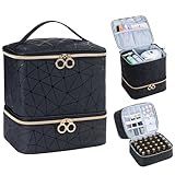 Uross Bolsa Organizadora De Esmaltes Com Capacidade Para 30 Frascos Kit De Esmaltes E Unhas Organizador De Esmalte Estojo Organizador De Suprimentos De Unhas Para Tecnologia De Unhas Preto