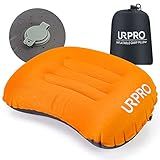 URPRO Travesseiro Inflável Ultraleve De Viagem Para Acampamento Compressível Compacto Confortável Almofadas Infláveis Ergonômicas Para Acampamento De Apoio Ao Pescoço E Lombar Caminhadas