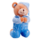 Ursinho Que Reza Azul Urso De Pelucia Hipoalergênico Buba