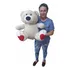 Urso Beijinho Beijo Kiss 80cm Avelã Detalhes Boca E Patinhas