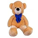 Urso De Pelúcia Gigante Teddy   90 Cm   Doce De Leite Com Laço Azul