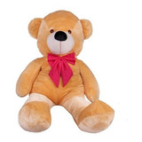 Urso Gigante Grande Pelúcia Teddy Bear 90 Cm Doce De Leite Cor Urso Doce De Leite Com Laço Pink