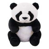 Urso Panda De Pelúcia Sentado Presente Fofinho 20 Cm Cor Branco