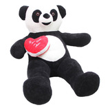 Urso Papai Panda Coração Romântico Pelúcia Gigante 120 Cm