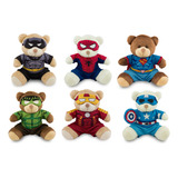 Urso Pelúcia Super Herói Fantasia 20cm Brinquedo Criança Cor Aranha
