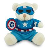 Urso Pelúcia Super Herói Fantasia 20cm Brinquedo Criança Cor Soldado Estrela