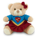 Urso Pelúcia Super Herói Fantasia 20cm Brinquedo Criança Cor Super Ursa