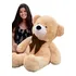 Urso Teddy Gigante Pelúcia Com Laço 1 10m Cores Antialérgico Cor Doce De Leite   Tabaco