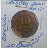 Uruguai Bela Moeda 10 Pesos 2000 Asterisco Bimetálica