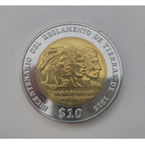 Uruguai Belíssima Moeda 10 Pesos Comemorativa Bimetálica Fc