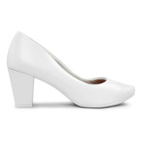 Usaflex Sapato Feminino Branco Salto Médio