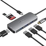 USB C Hub USB C Hub 7 Em 1 Com HDMI 4K 100W Power Delivery USB C E 2 Portas De Dados USB A 5 Gbps Para MacBook Air