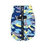 USUASI Roupas Quentes Para Cães Outono E Inverno Casaco De Buldogue Francês Jaqueta Impermeável Roupas Para Cães Pequenos Fantasia Camuflagem Colete Para Animais De Estimação LB007MA Azul Mar L 