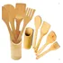 Utensílios Colher De Bambu De Pau Com Suporte E Espátulas