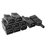 Uxcell 10 Peças AC250V 10A IEC320 C14 Macho 3 Terminais Conector Adaptador De Tomada De Energia