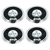 Uxcell 4 Caixas De Som Pequenas De 2 W 8 Ohm Caixa De Metal Redonda Microímã Interno Para Mini Alto Falantes DVD EVD Multimídia Portátil Máquina De Publicidade