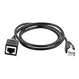 Uxcell Cabo De Extensão Ethernet Cabo Adaptador RJ45 Cat 5 RJ45 De 1 M Extensor De Rede Ethernet Conector LAN Macho Blindado Para Fêmea 1 Peça Preta