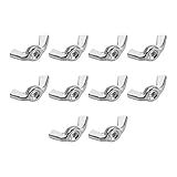 Uxcell M4 Wing Nuts Aço Carbono Zinco Banhado à Mão Torcer Orelha Apertada Borboleta 10 Peças