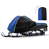 Uxcell XXL Capa De Neve Impermeável De Poliéster Trenó De Esqui Proteção Para Moto De Neve Ou Motocicleta De Neve Para Polaris Para Ski Doo Para Yamaha Preto Azul 145 Polegadas