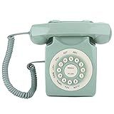 V BESTLIFE Telefone Antigo Para Decoração De Casa Telefone Fixo Vintage Com Fio Clássico Europeu Retrô Verde Botão Grande Transparente