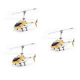 Vaguelly Helicóptero Rc 3 Canais Modelos 3Pcs Helicóptero Modelo S107G Giroscópio De Controle Remoto Mini Helicóptero Rc
