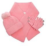 VALICLUD 1 Conjunto Conjunto De Lenço De Chapéu Cachecol Feminino Chapéu Quente Luvas De Inverno Luvas Para Mulheres Clima Luvas Femininas Inverno Bola De Pelo Chapéu De Malha Gorro