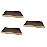 VALICLUD 3 Pecas Bandeja De Armazenamento De Mesa Suporte Para Colar Organizador De Joias Penteadeira Vintage Prato De Bugigangas Bandeja De Anéis Retrô Balcão Cara Mdf Bandeja De Exibição