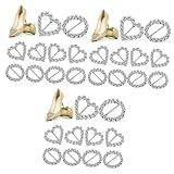 VALICLUD 50 Peças Fivela De Strass Clipes De Sapato Femininos Fivelas Deslizantes Strass Cristais Sapato Prendedor De Metal Para Convite De Casamento Fivela Decorativa Cobre