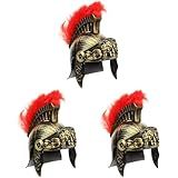 VALICLUD Cavaleiro Medieval Soldado Guerreiros Traje Capacete Chapéu Chapéu Samurai Antigo Romano Espartanos Gladiador Capacete Trojan Capacete Acessório De Traje Grego Máscara Facial