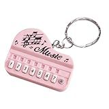 Valiclud Chaveiro De Teclado Eletrônico Mini Teclado De Piano Charme De Chaveiro De Carteira Brinquedo Carteira Infantil Chaveiro Adorável Chaveiro Compacto Bolso Presente Rosa