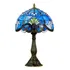  Vallaure Lupinu Tiffany Abajur De Mesa Estilo Vitral Azul V