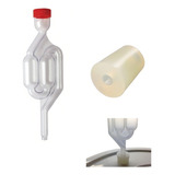 Válvula Airlock Tipo S E Rolha Silicone Furada Fermentadores